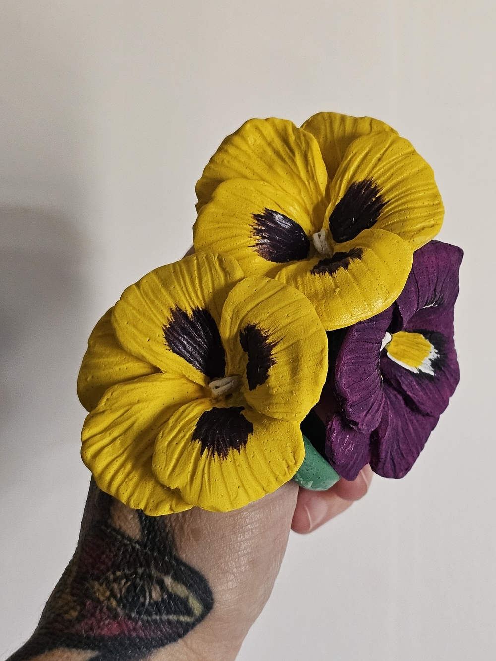 Hand Crafted Yellow and Purple Pansy Napkin Holders